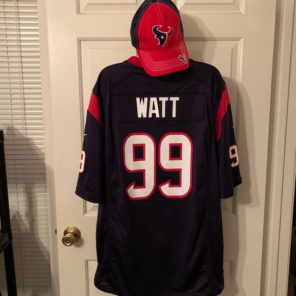 Houston Texans J J Watts Jersey/Hat L - Picture 2 of 6